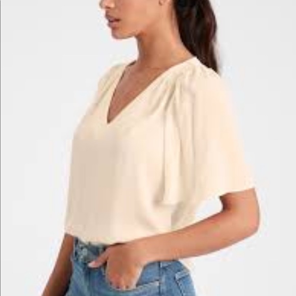 Banana Republic Satin Flutter Sleeve Top - Picture 1 of 2